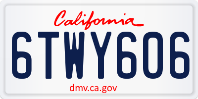 CA license plate 6TWY606