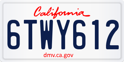 CA license plate 6TWY612