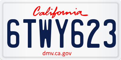 CA license plate 6TWY623