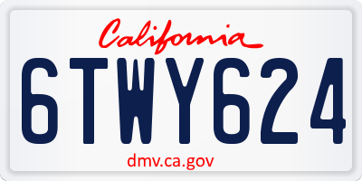CA license plate 6TWY624