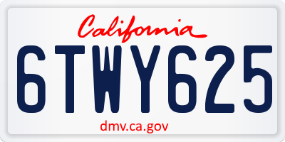 CA license plate 6TWY625