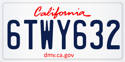 CA license plate 6TWY632