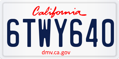 CA license plate 6TWY640