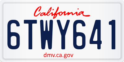 CA license plate 6TWY641
