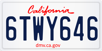 CA license plate 6TWY646