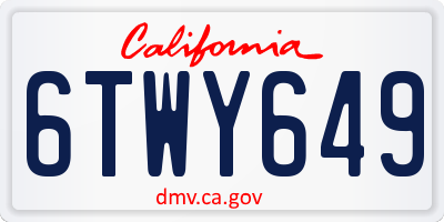 CA license plate 6TWY649