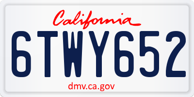 CA license plate 6TWY652