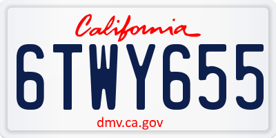 CA license plate 6TWY655