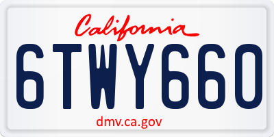 CA license plate 6TWY660