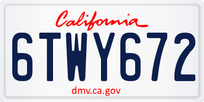 CA license plate 6TWY672