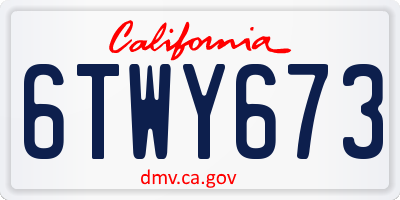 CA license plate 6TWY673
