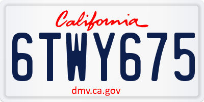 CA license plate 6TWY675