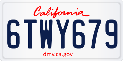 CA license plate 6TWY679