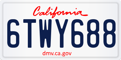 CA license plate 6TWY688