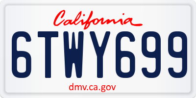 CA license plate 6TWY699