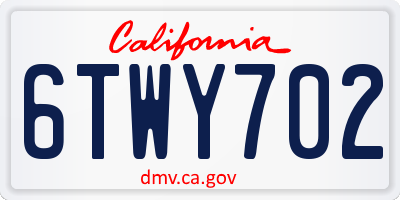 CA license plate 6TWY702