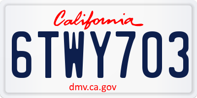 CA license plate 6TWY703