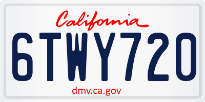 CA license plate 6TWY720