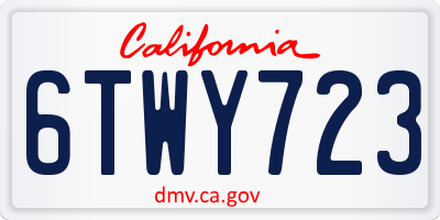 CA license plate 6TWY723