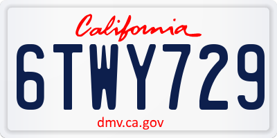 CA license plate 6TWY729
