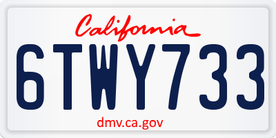 CA license plate 6TWY733