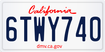 CA license plate 6TWY740