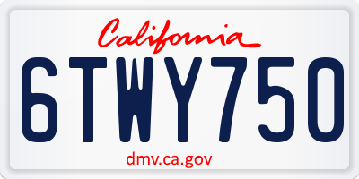 CA license plate 6TWY750
