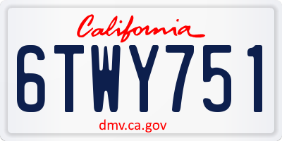 CA license plate 6TWY751