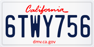 CA license plate 6TWY756