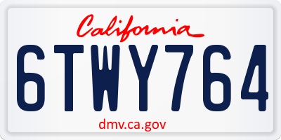 CA license plate 6TWY764