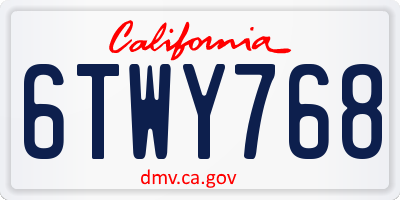 CA license plate 6TWY768