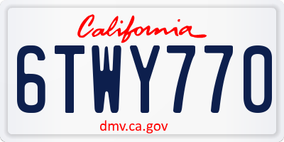 CA license plate 6TWY770