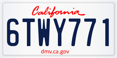 CA license plate 6TWY771