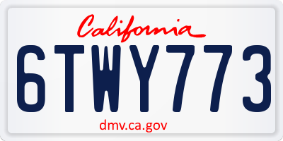 CA license plate 6TWY773