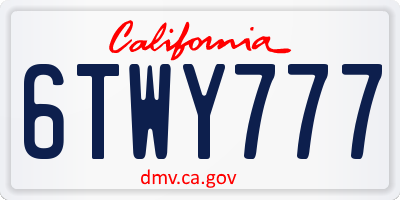 CA license plate 6TWY777