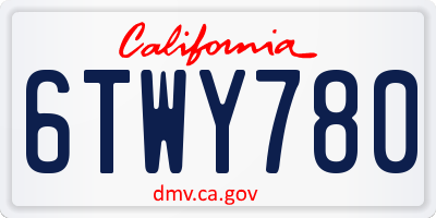 CA license plate 6TWY780