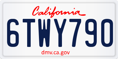 CA license plate 6TWY790