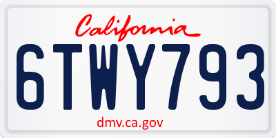 CA license plate 6TWY793