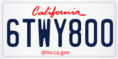 CA license plate 6TWY800