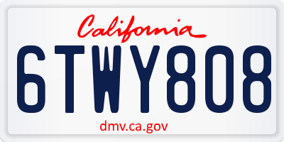 CA license plate 6TWY808