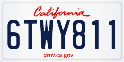 CA license plate 6TWY811