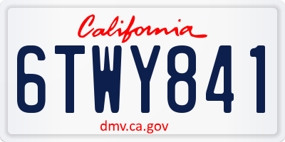 CA license plate 6TWY841