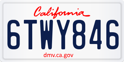 CA license plate 6TWY846
