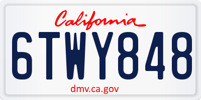 CA license plate 6TWY848