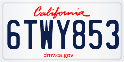 CA license plate 6TWY853