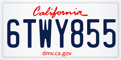 CA license plate 6TWY855
