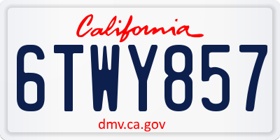 CA license plate 6TWY857
