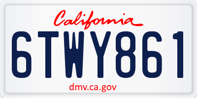 CA license plate 6TWY861