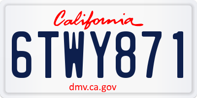 CA license plate 6TWY871