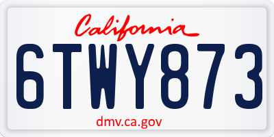 CA license plate 6TWY873